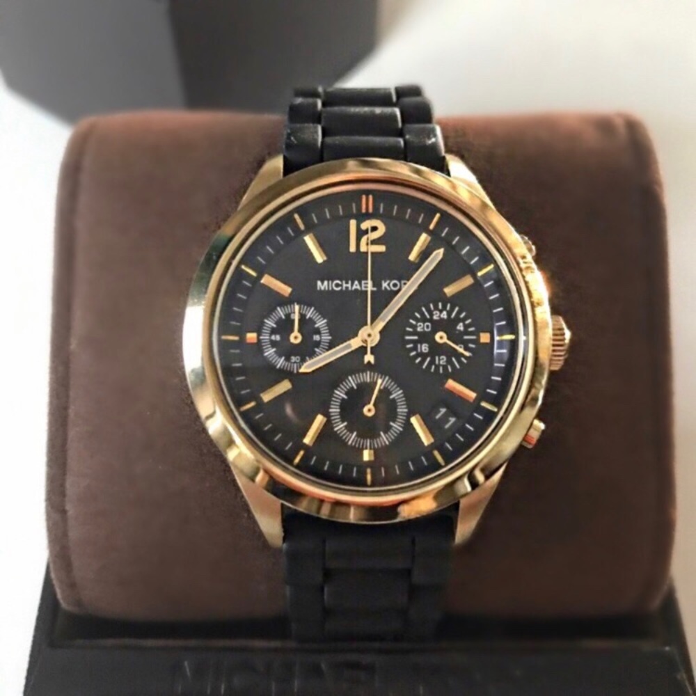 Michael Korda Black & Gold Watch